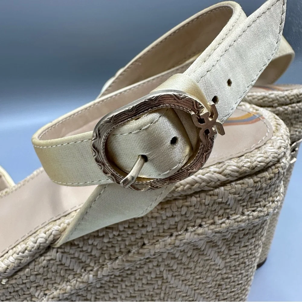Sam Edelman Tibby Washed Lemon Plarform Wedge Sandal Women’s Size 8.5